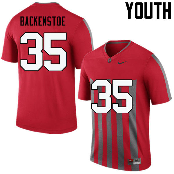 Youth Ohio State Buckeyes #35 Alex Backenstoe Throwback Game College Stitched Football Jersey 23LH044PK